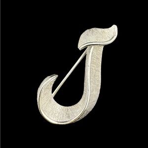 Trifari Initial Letter J Brooch